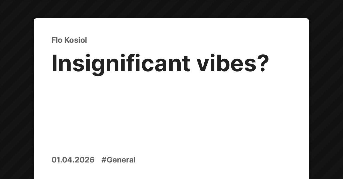 Insignificant vibes?
